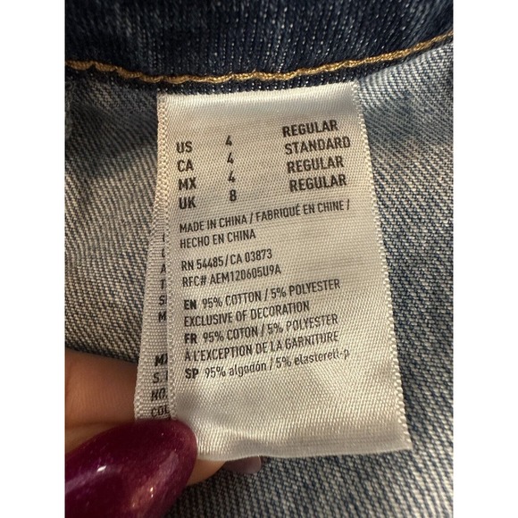 NWT AEO American Eagle Hi-Rise Festival Mini Denim Patchwork Jean Skirt Size 4 - Picture 8 of 12